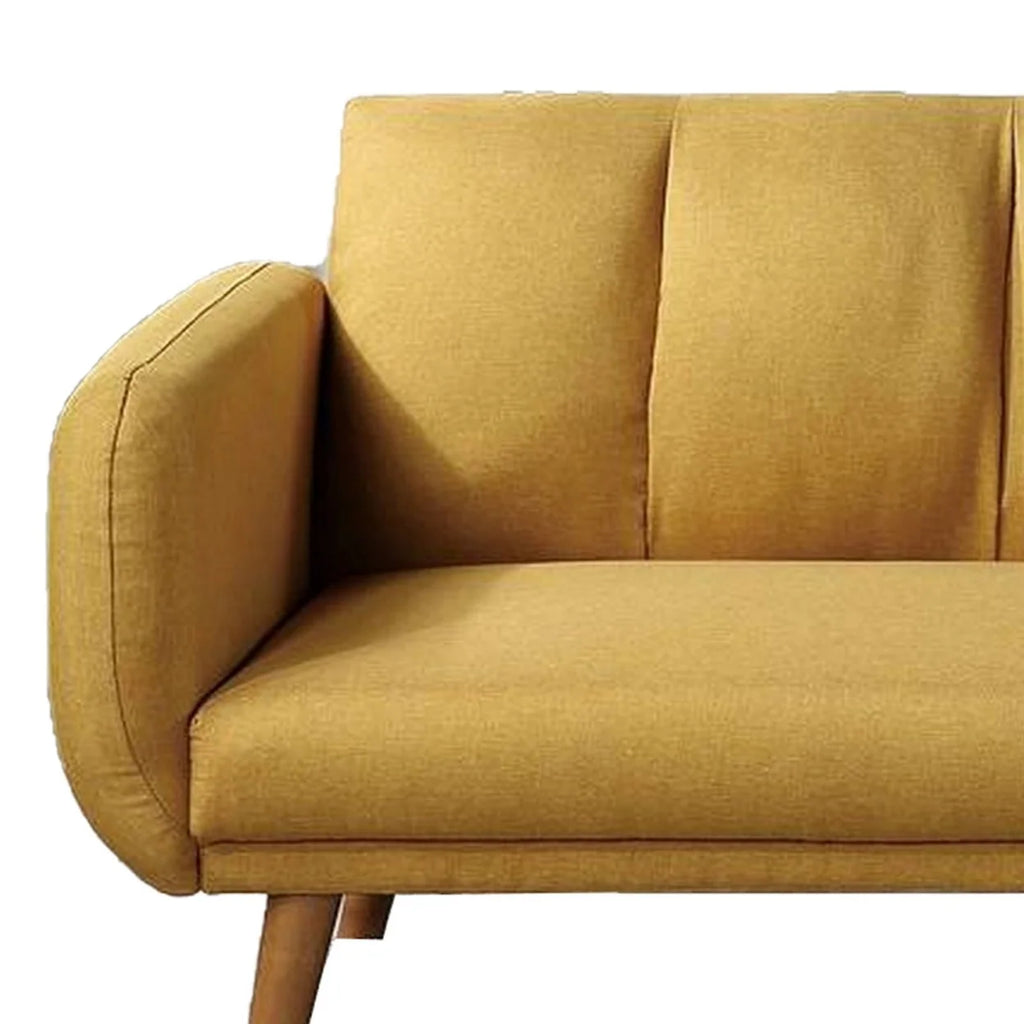 Adjustable Upholstered Sofa with Track Armrests and Angled Legs Y427763