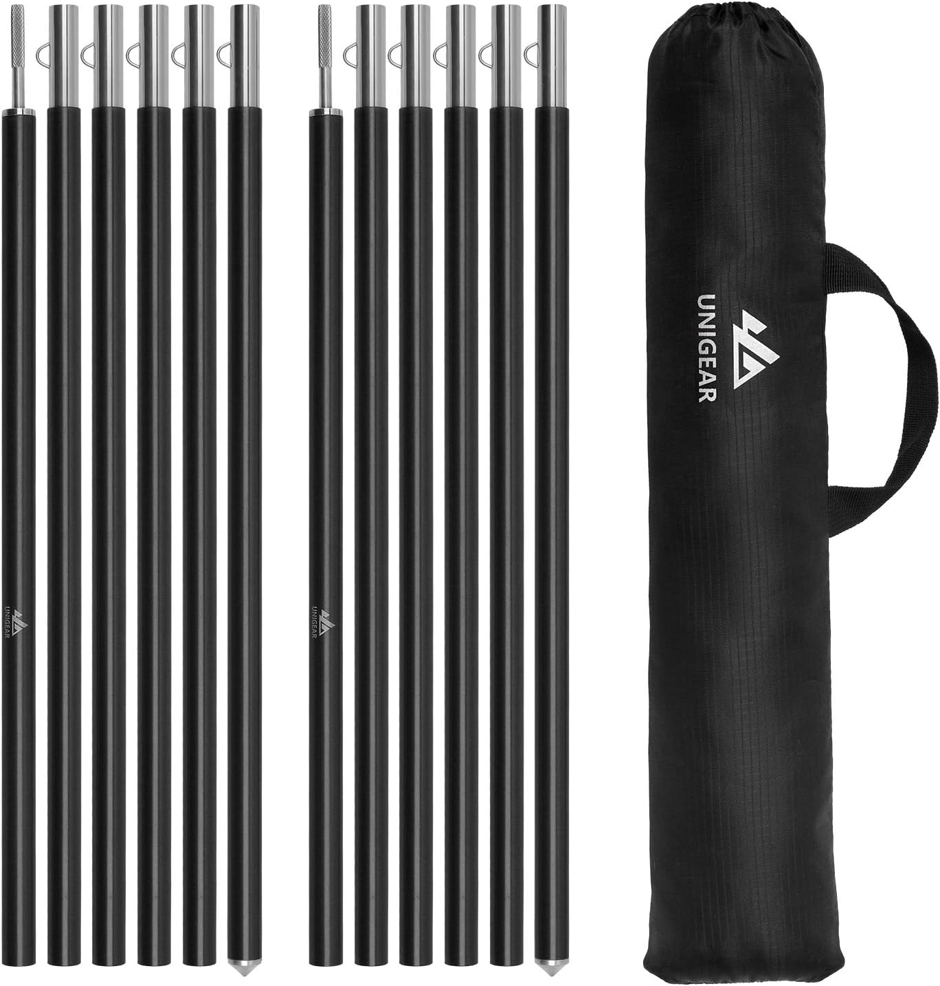 Telescopic Tent Pole Set of 2 Aluminium Adjustable 40 cm - 240 cm M3027
