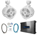 White 6.5" Marine Wakeboard Tower Speakers with Amplifier Q359