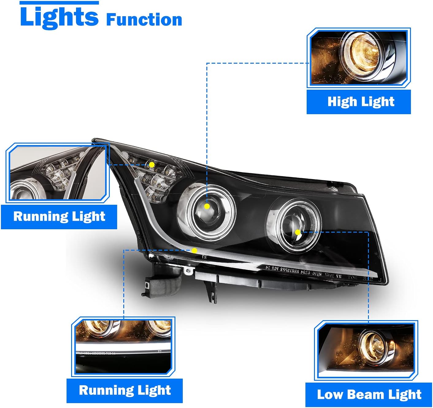 Headlight Assembly with LED Daytime Running Lights Projector M960140