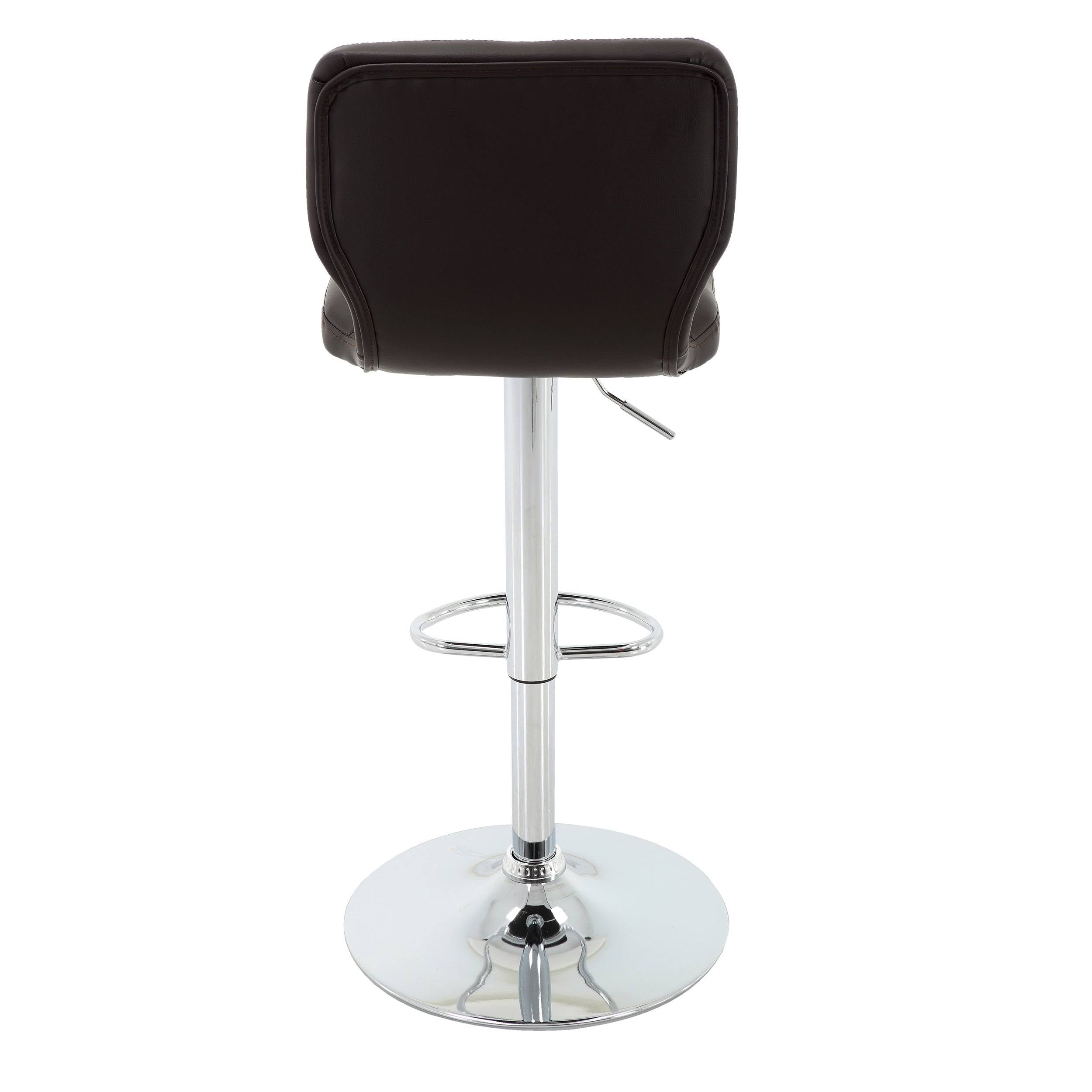 Brown PU Leather Bar Stool Set of 2 Adjustable I1856