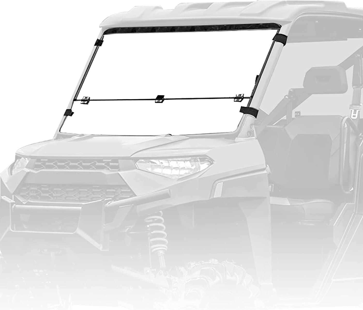 Flip Windshield Compatible with Polaris Ranger 1000 Front 2-in-1 Fold Down Clear Windscreen F667324