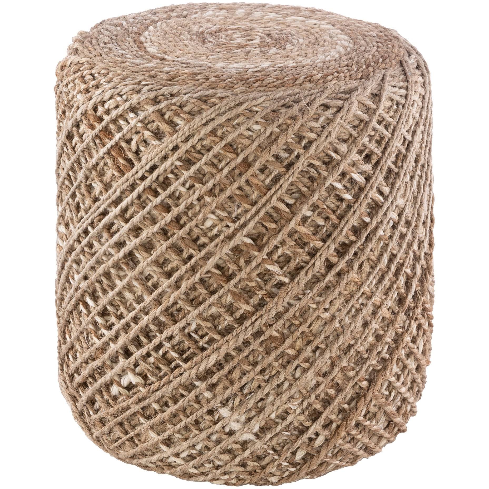 Braided Jute Cylinder Pouf E714