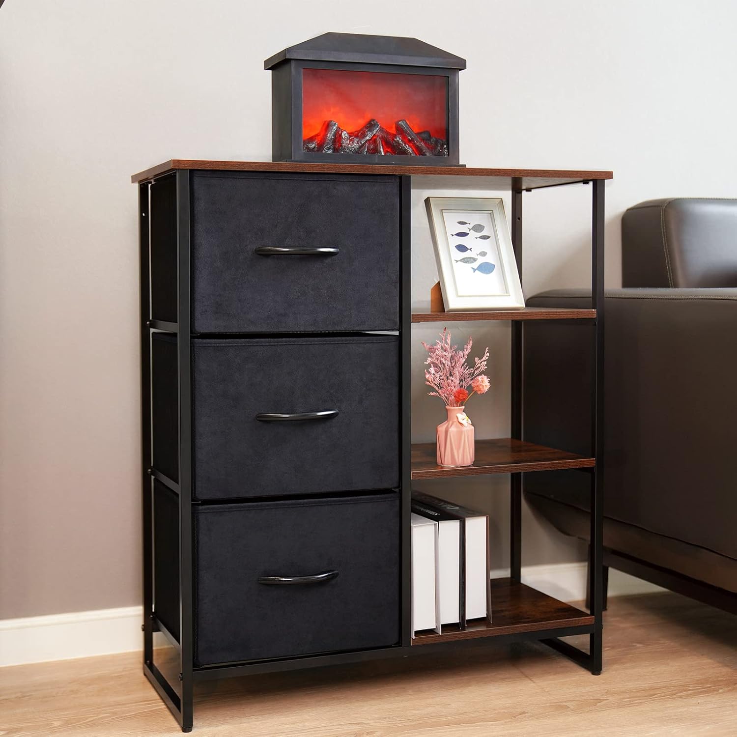 3 Drawer Storage Cabinet with Shelves V759662
