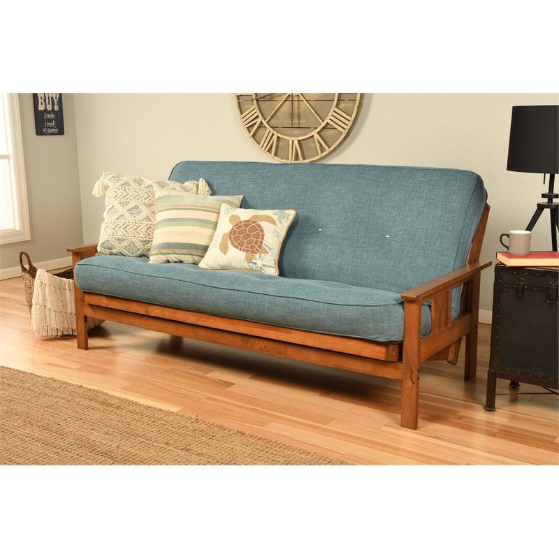 Rustic Walnut Finish Suede Gray Mattress L47683