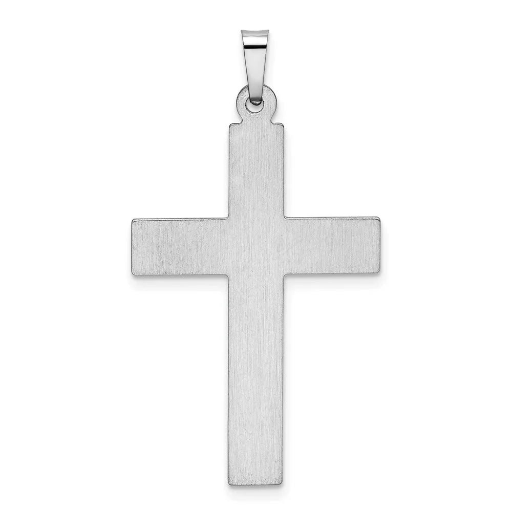 14k White Gold Polished and Satin Cross Pendant W8922