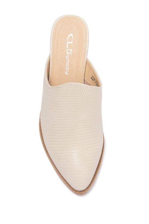 Cream Lizard Embossed Mule W276344