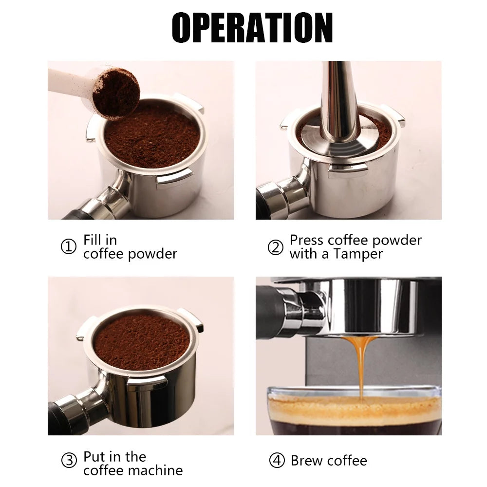 54mm Bottomless Naked Portafilter with 3 Ears Stainless Steel Replacement Parts Basket R26508