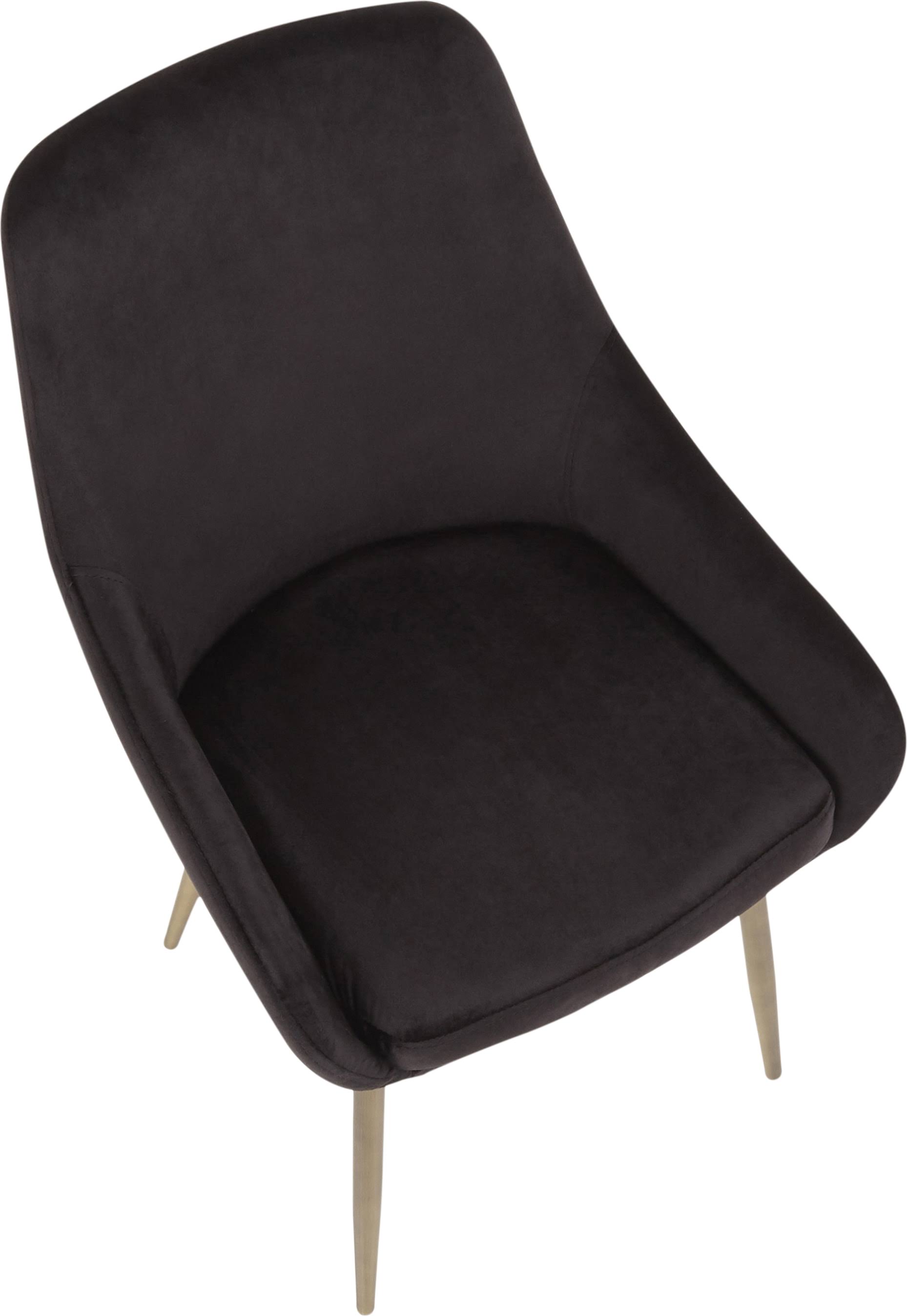 Black Solid Back Dining Side Chair, Set of 2 B331