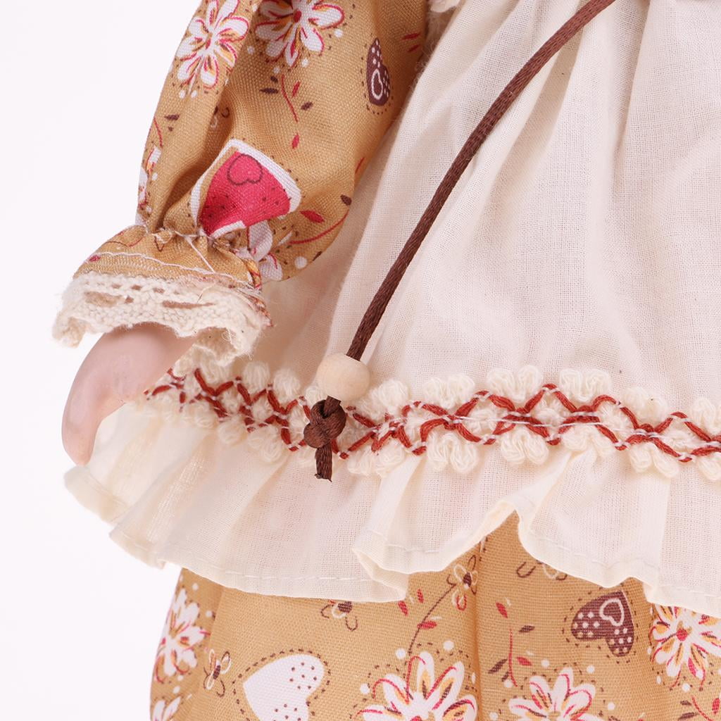 30cm Porcelain Girl Doll with Clothes Yellow J9666