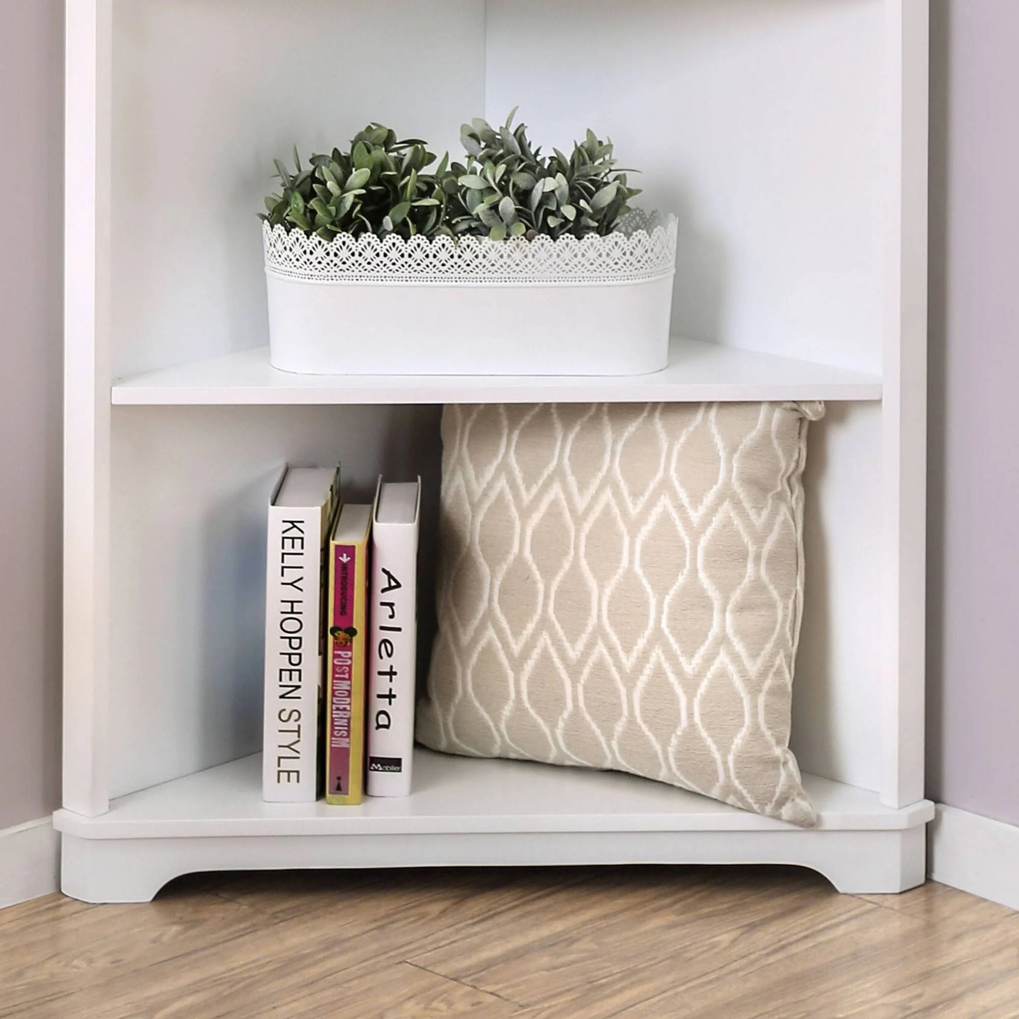 5 Tier Corner Bookshelf White P498097