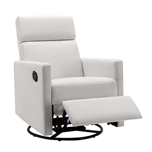 Beige Swivel Rocker Recliner Chair with Adjustable Backrest E1994