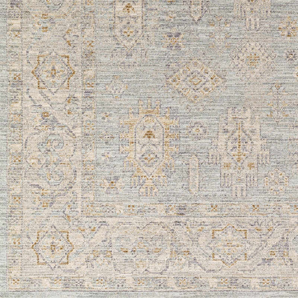 Gray Green Hallway Runner Rug N3705