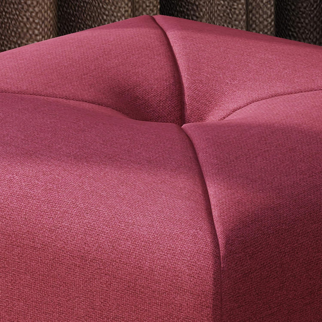 Deep Red Fabric Square Ottoman G875040