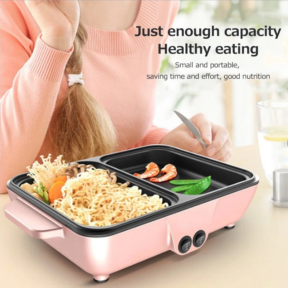 Electric Grill Pan 2 Speed 1200W Multifunctional Hot Pot Barbecue Machine N104