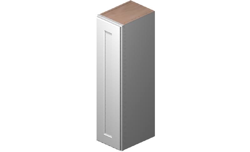 White 1 Door 2 Shelves Wall Cabinet High-Density Fiberboard N234462