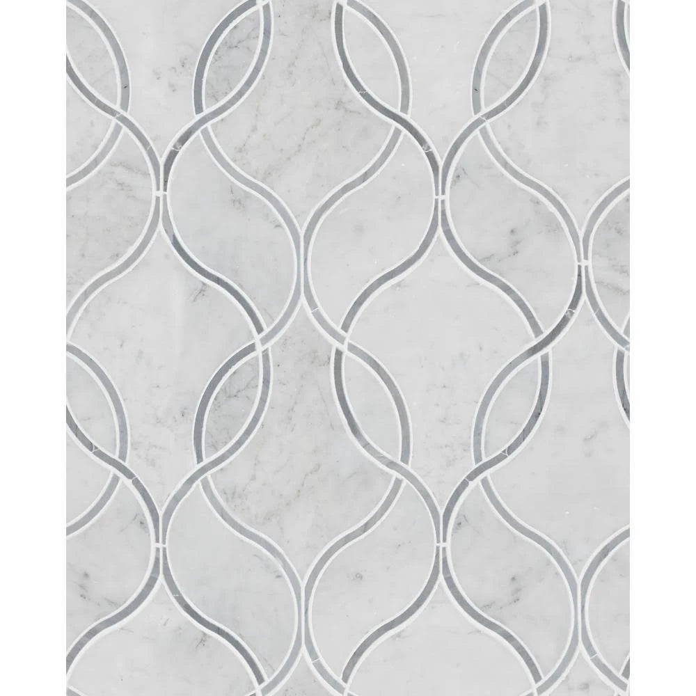 Polished Marble Mesh-Mounted Mosaic Tile A5657