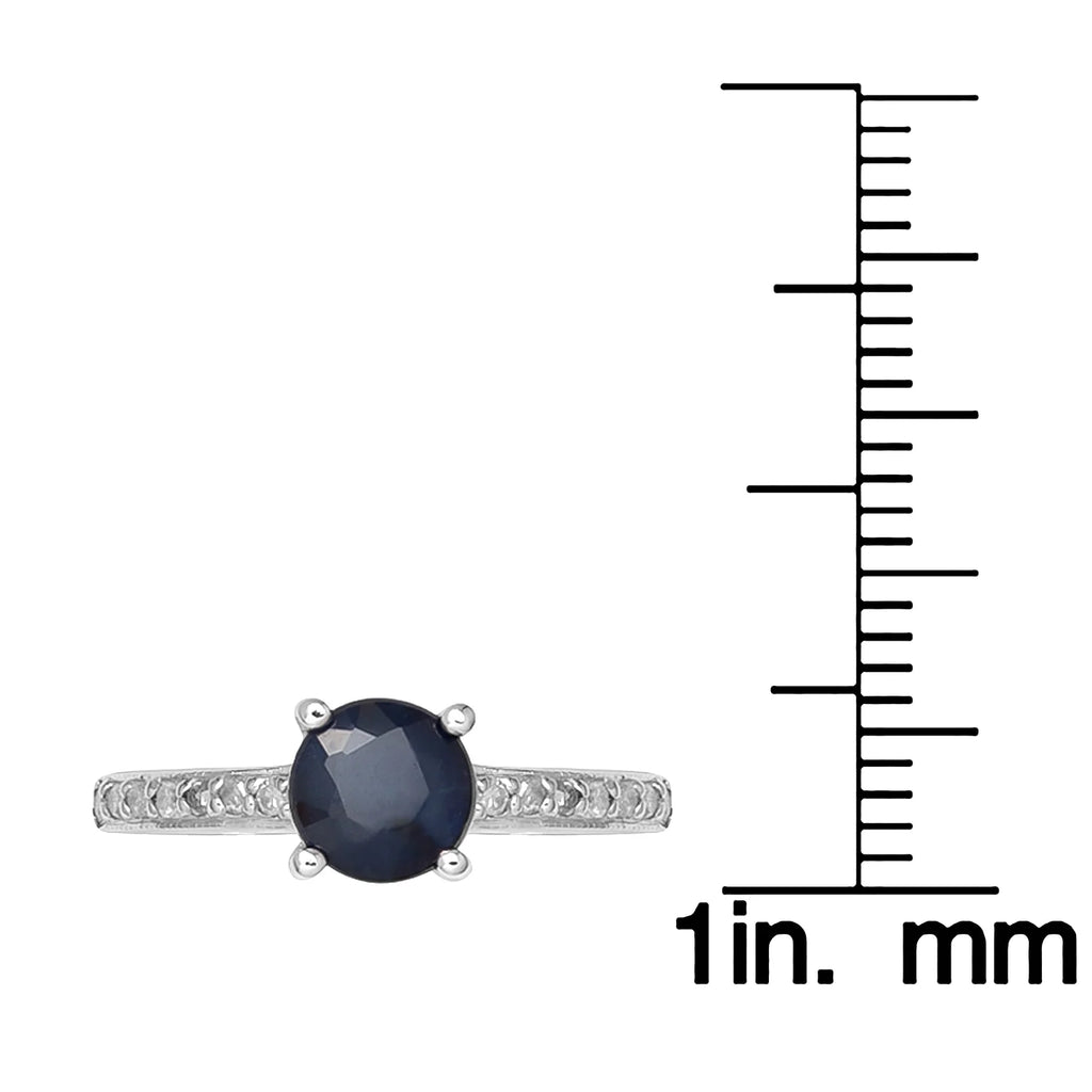 10k White Gold Sapphire and Diamond Ring V603049