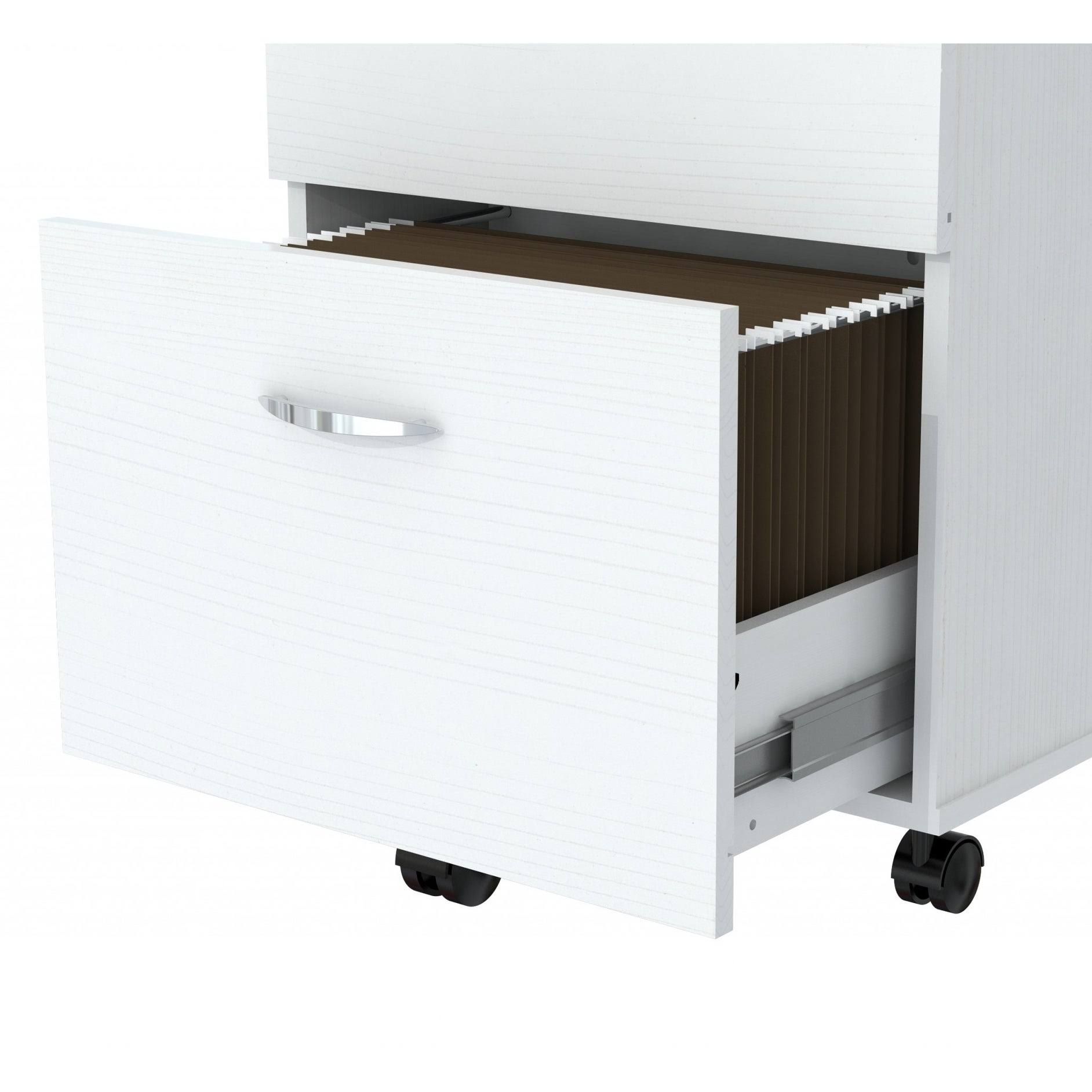 White Wood Two Drawer Filing Cabinet A499468