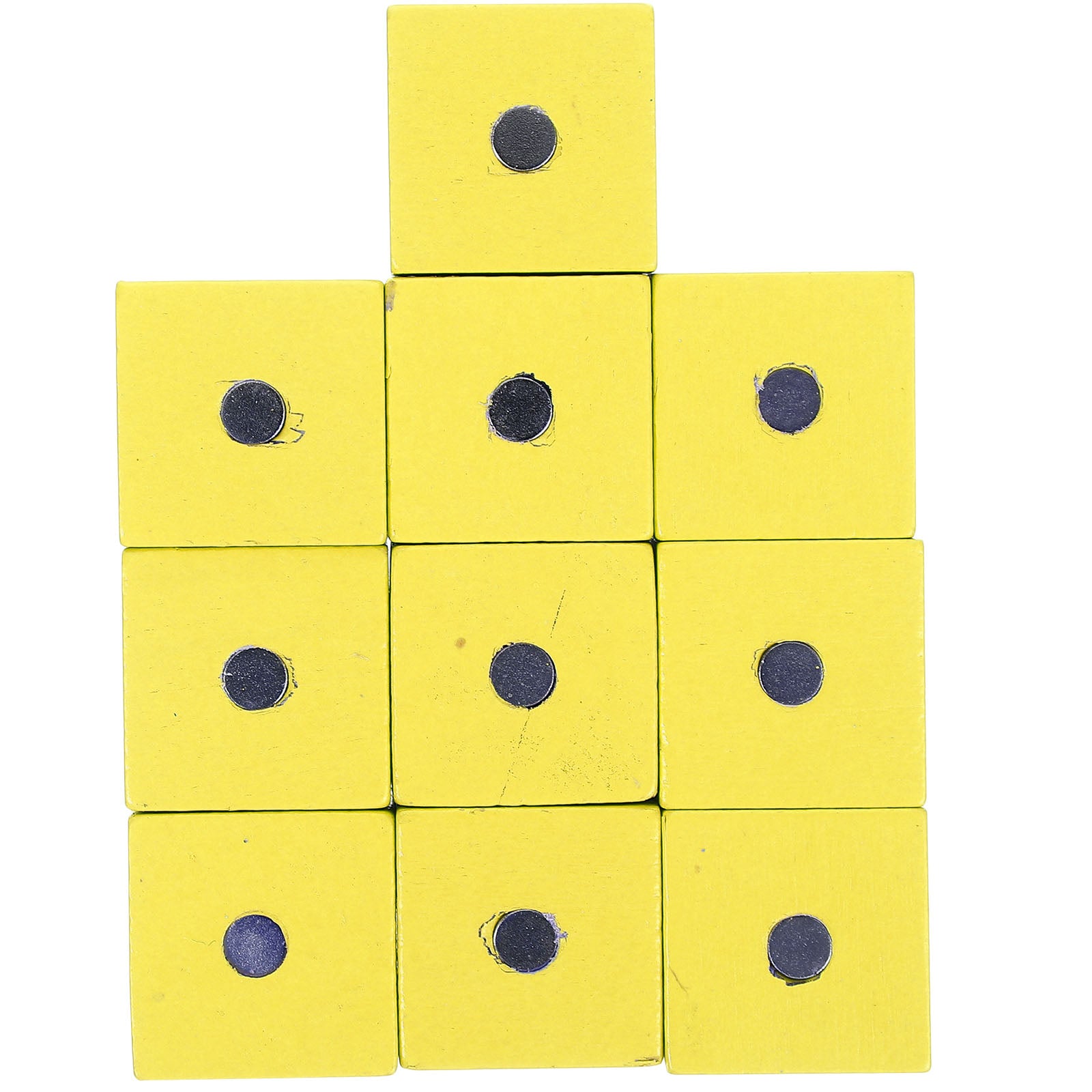 10pcs Square Wood Cube Blocks Magnetic Puzzle Toys L399037