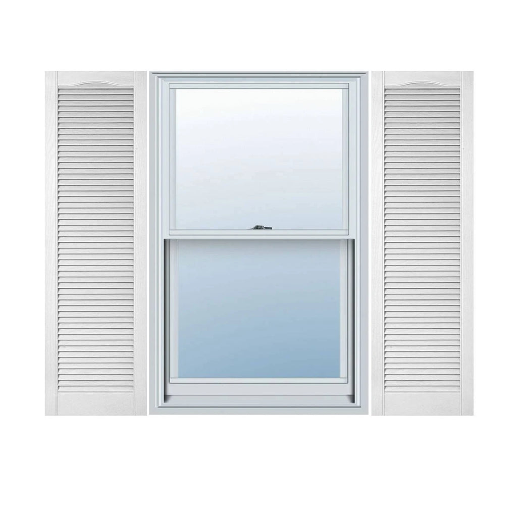12 inch x 61 inch Vinyl Open Louver Shutters, Bright White E92853