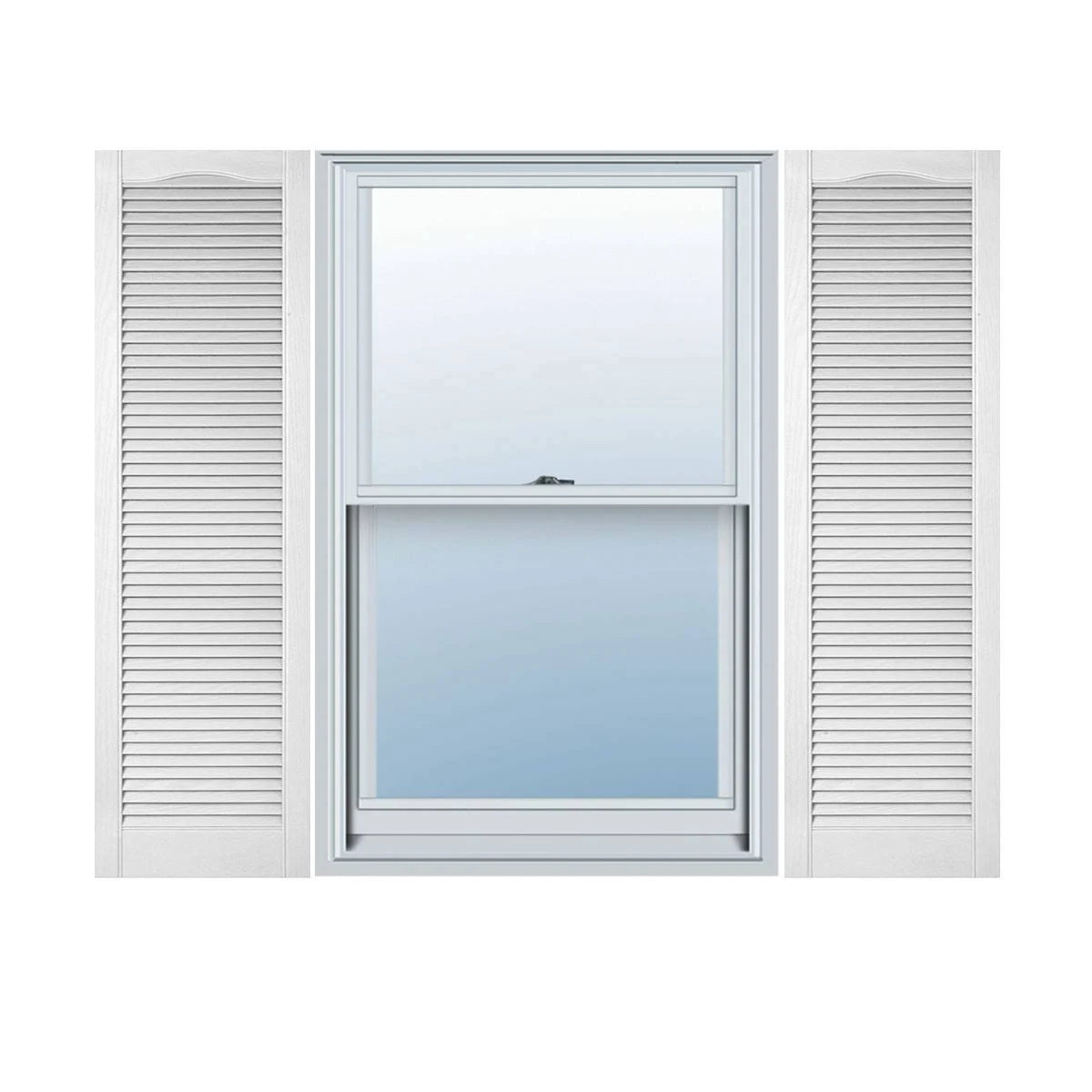 12 inch x 61 inch Vinyl Open Louver Shutters, Bright White E92853