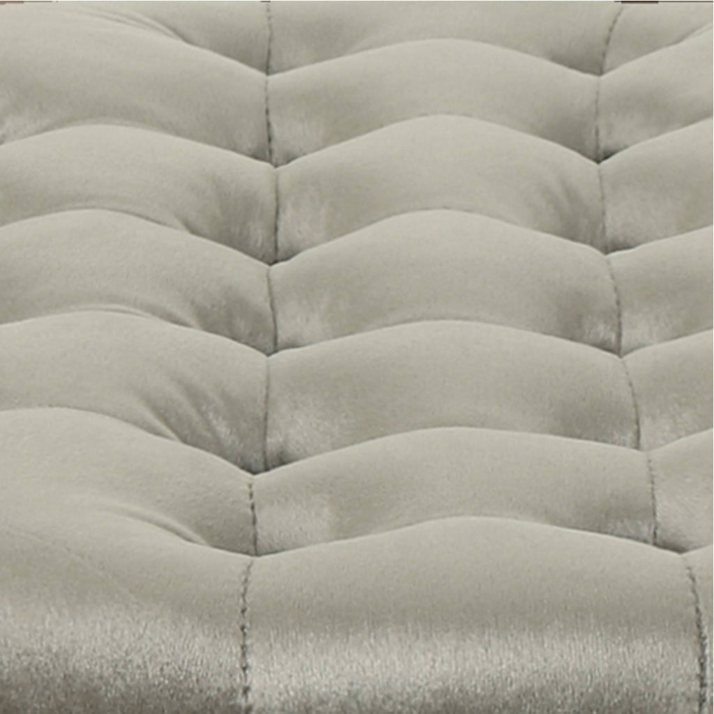 Black Velvet Tufted Ottoman X4072