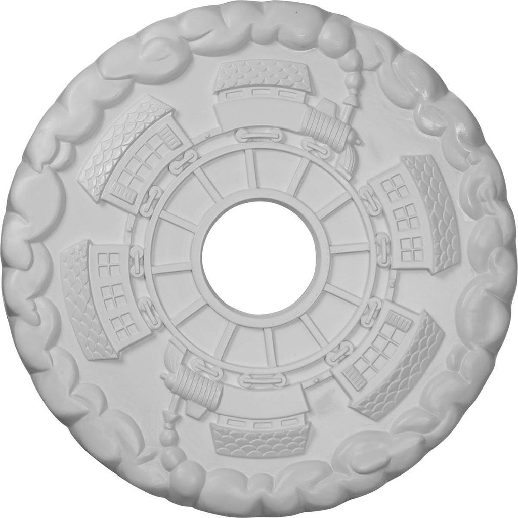18 1/2x22OD x 3 7/8x22ID x 1x22P Hand-Painted Platinum Ceiling Medallion I882509