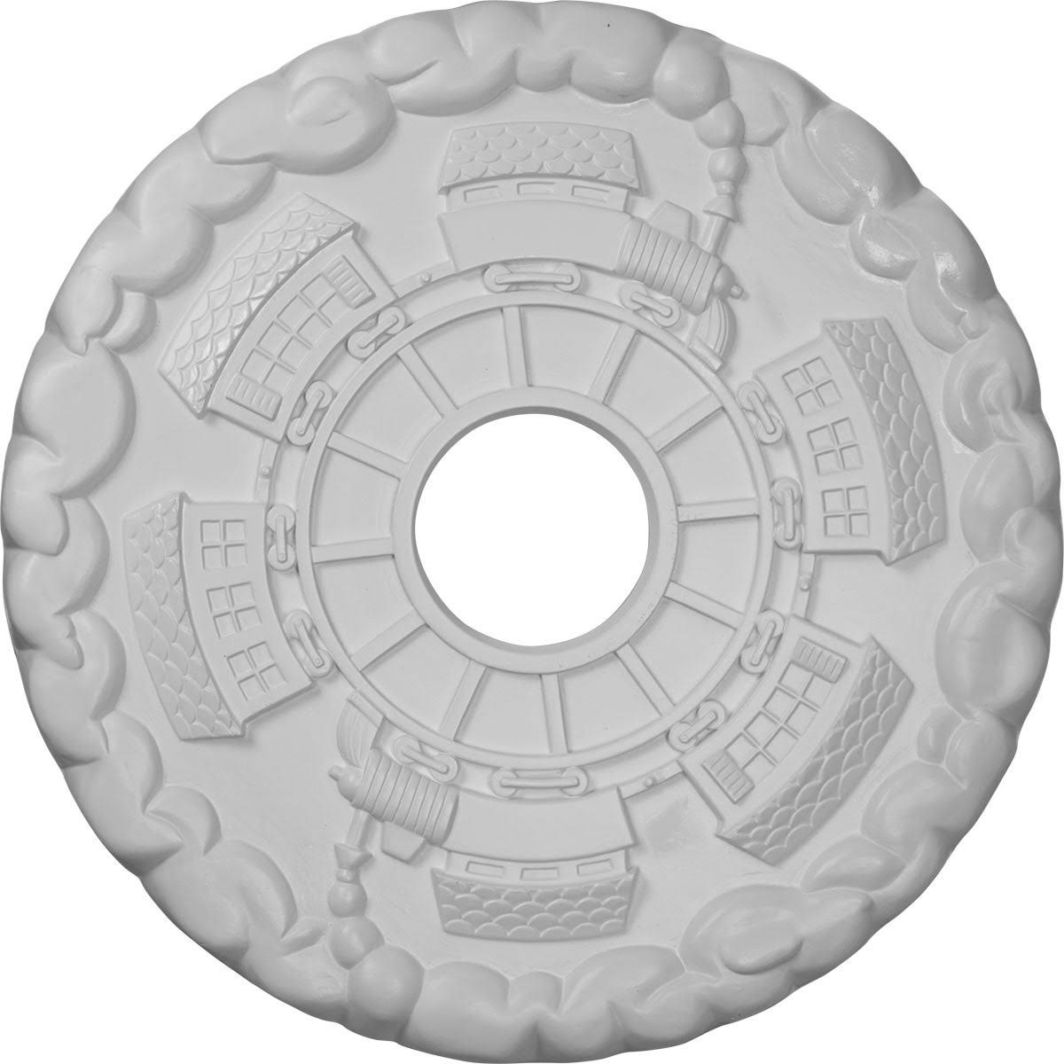 18 1/2x22OD x 3 7/8x22ID x 1x22P Hand-Painted Platinum Ceiling Medallion I882509