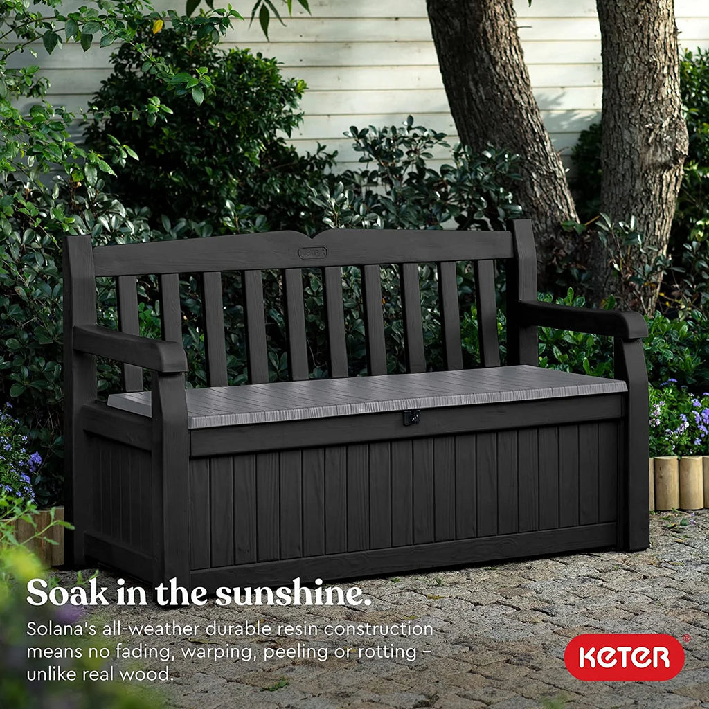Grey 70 Gallon Storage Bench Deck Box X1078