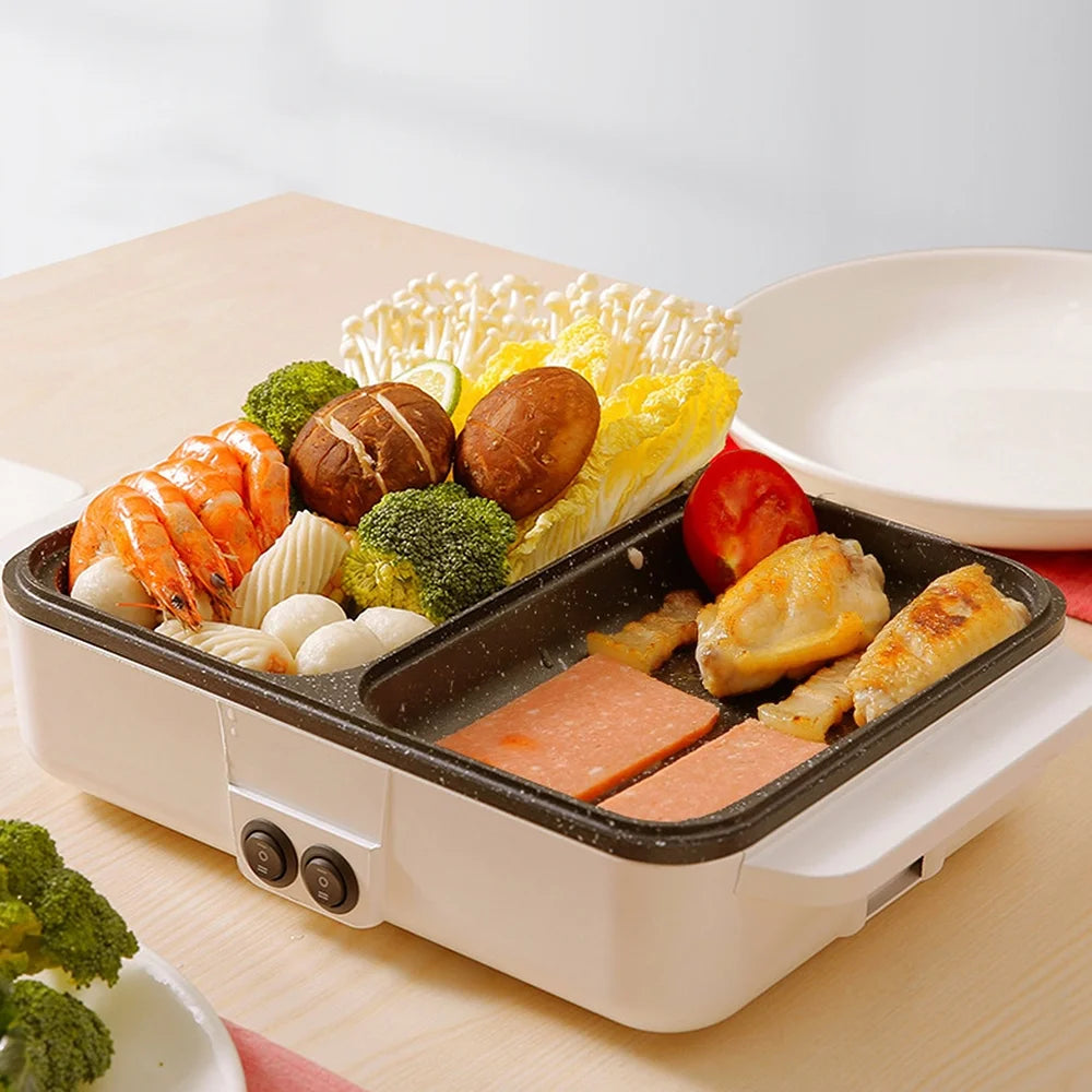 Electric Grill Pan 2 Speed 1200W Multifunctional Hot Pot Barbecue Machine N104
