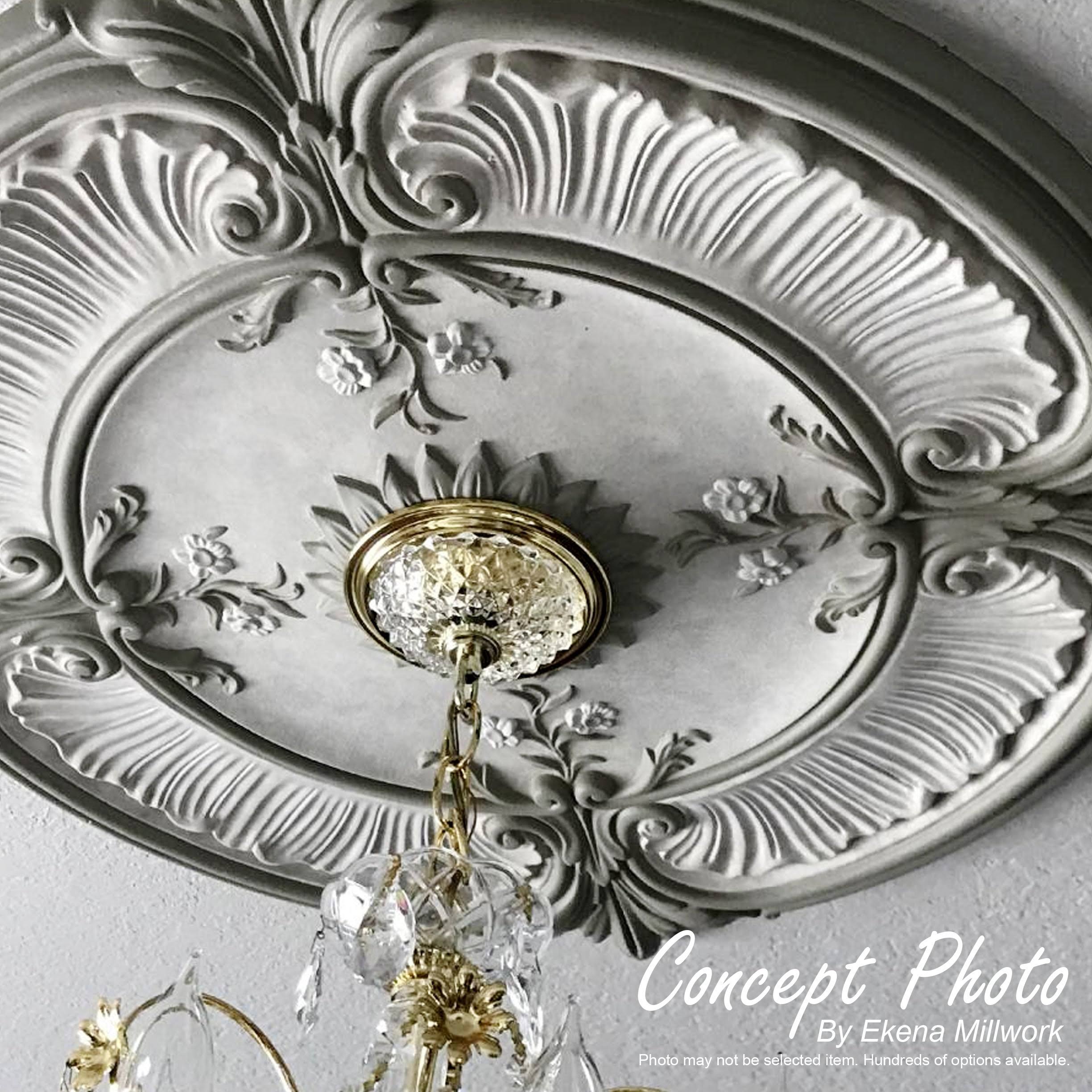 Hand-Painted Brushed Mahogany Ceiling Medallion I846