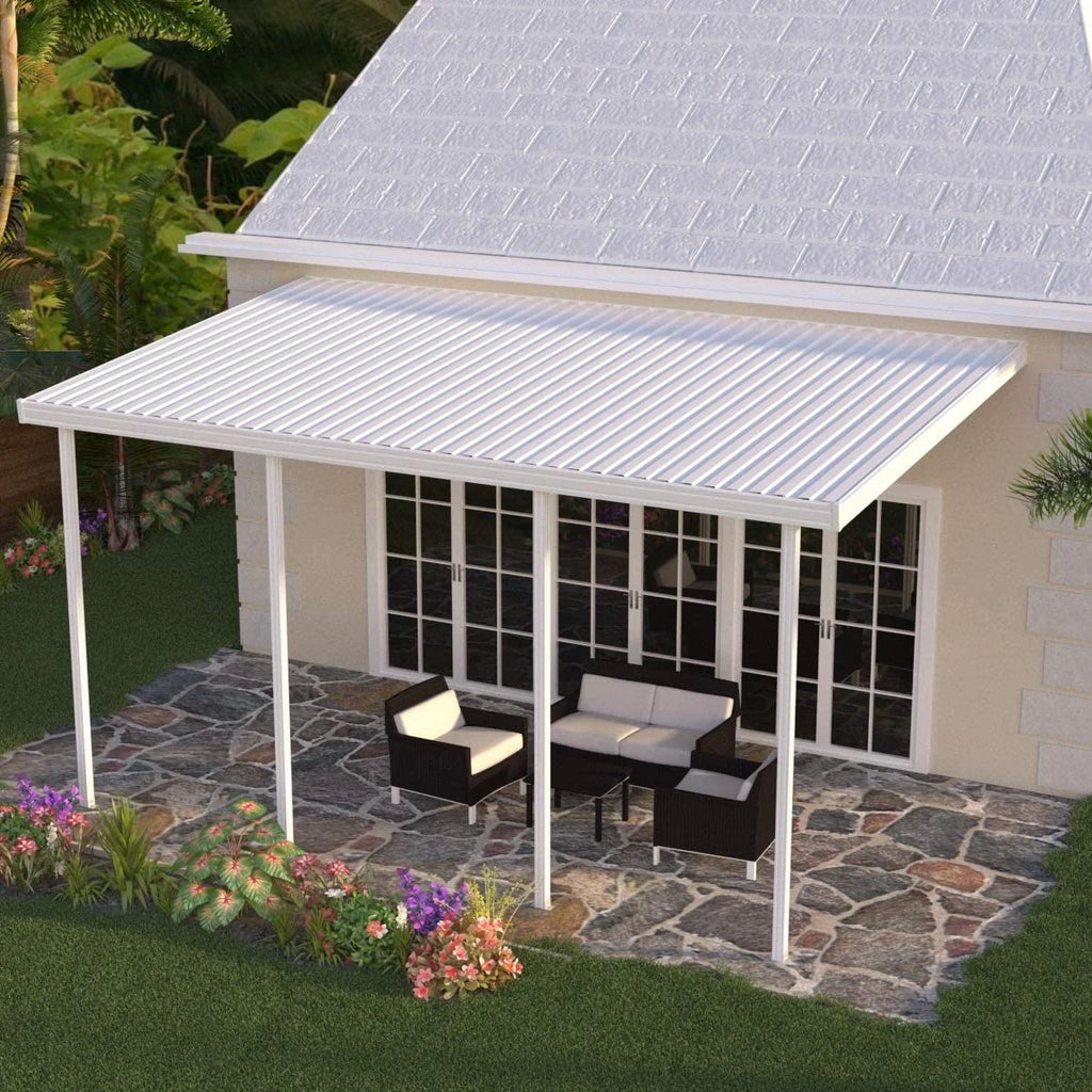 White Aluminum Patio Cover with 4 Posts O504