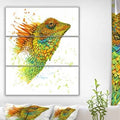 Colored Reptile Oil Painting Print Multi-Piece Image on Wrapped Canvas X972440