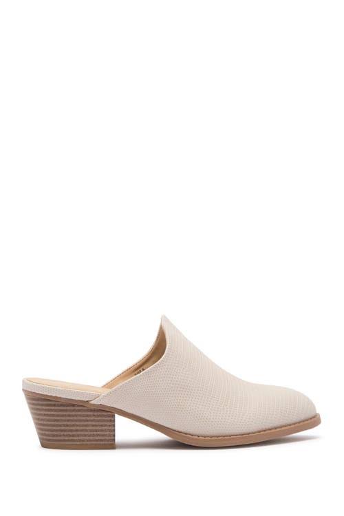 Cream Lizard Embossed Mule W276344