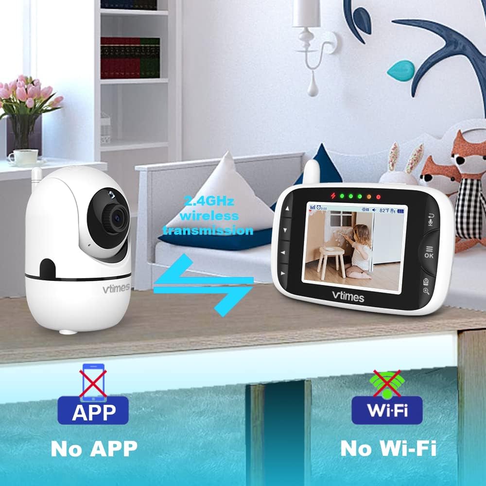 3.2" Color LCD Video Baby Monitor with Camera and Audio M2440