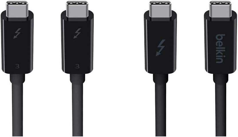 Black USB-C to USB-C Thunderbolt 3 Cable, 2.6ft Y4986