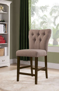 Light Brown Linen Counter Height Chair Set-2 X74475