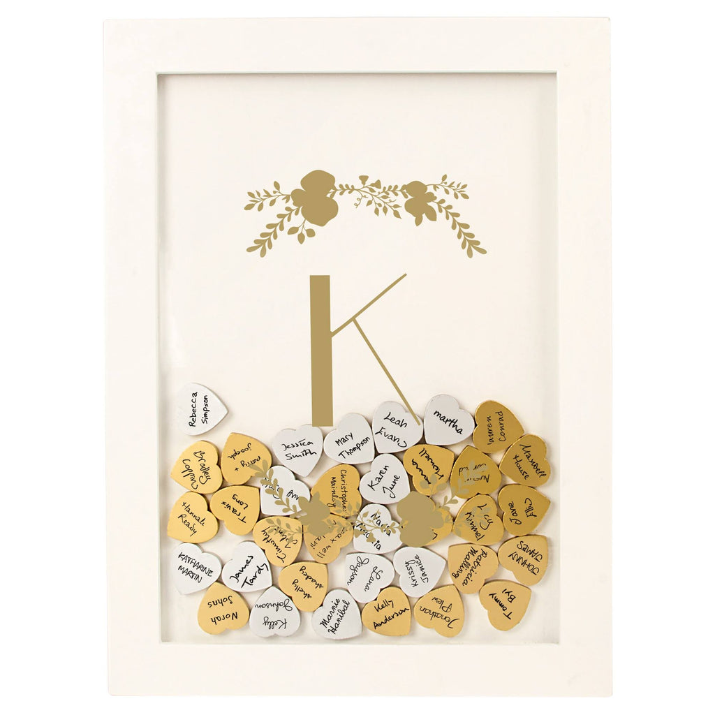 Gold Heart Drop Guestbook V709