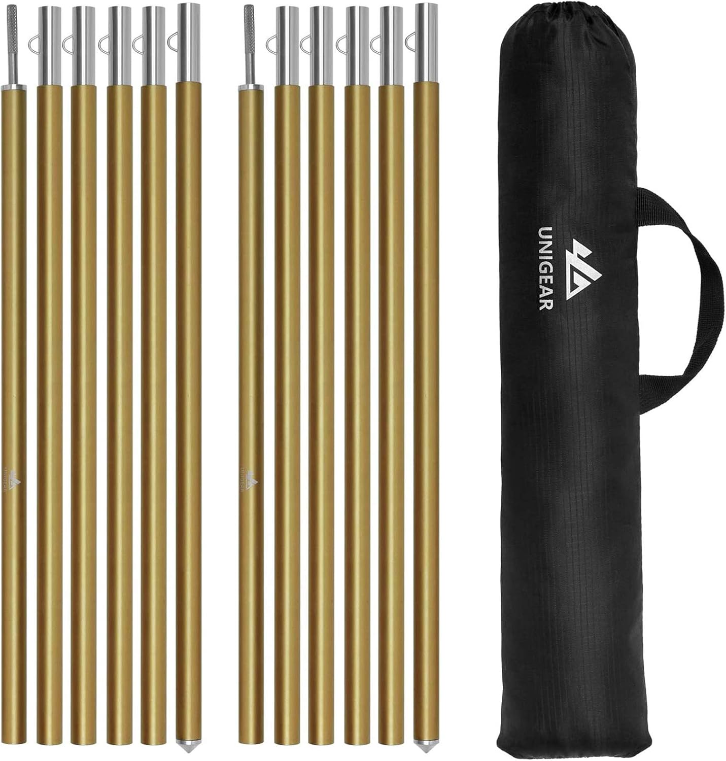 Telescopic Tent Pole Set of 2 Aluminium Adjustable 40 cm - 240 cm M3027