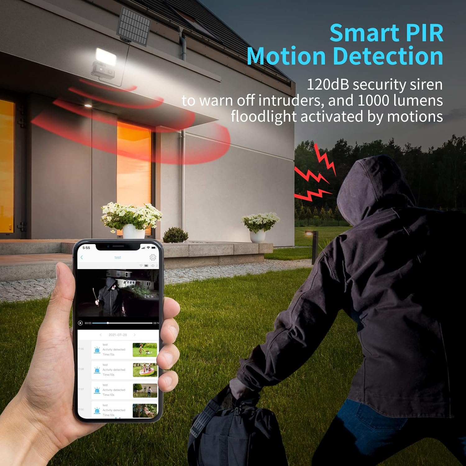Wireless Solar Battery Powered Outdoor Security Camera with 2-Way Audio V89145