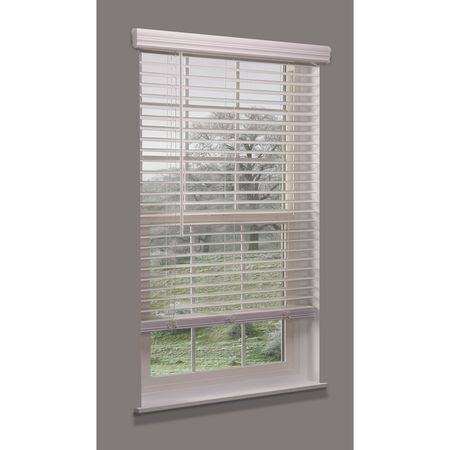 Cordless Faux Wood Blind, White, 23-1/4x22w x 4 P775546