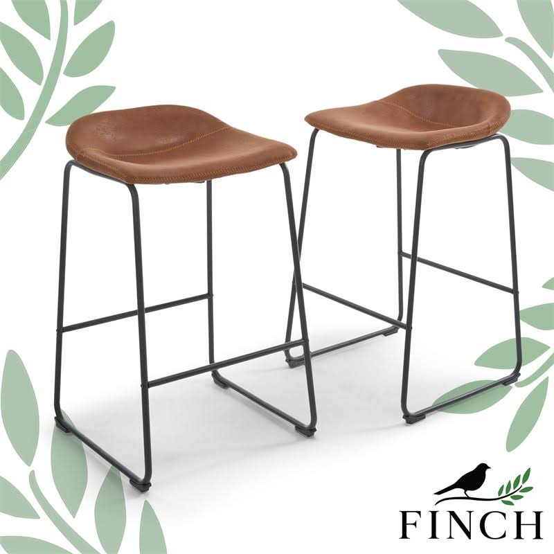 Brown Bar Stool Set of 2 Q391