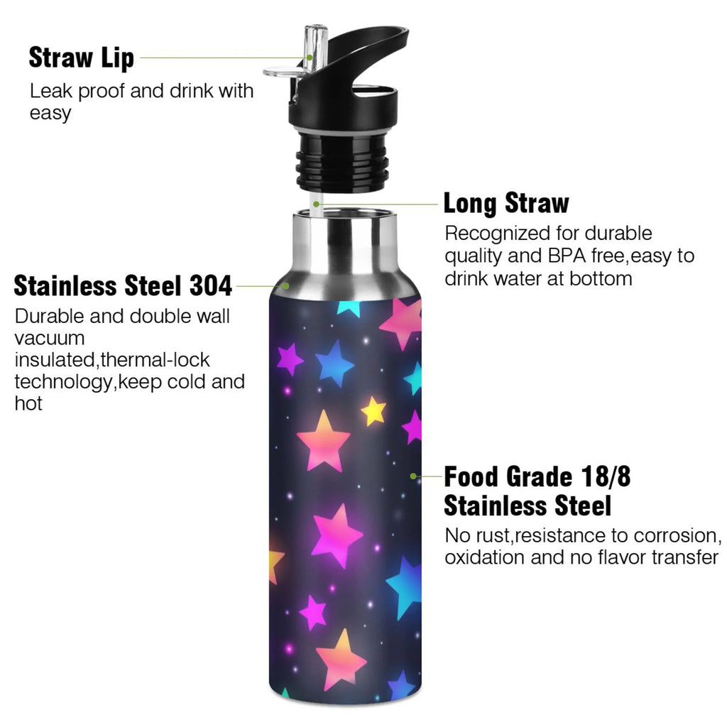 20 oz Insulated Stainless Steel Water Bottle with Straw Lid P842
