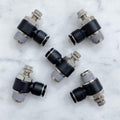 Pneumatic Speed Controller Elbow 1/2 Tube OD x 1/2 NPT Thread Air Push to Connect Fittings (Pack of 5) E780