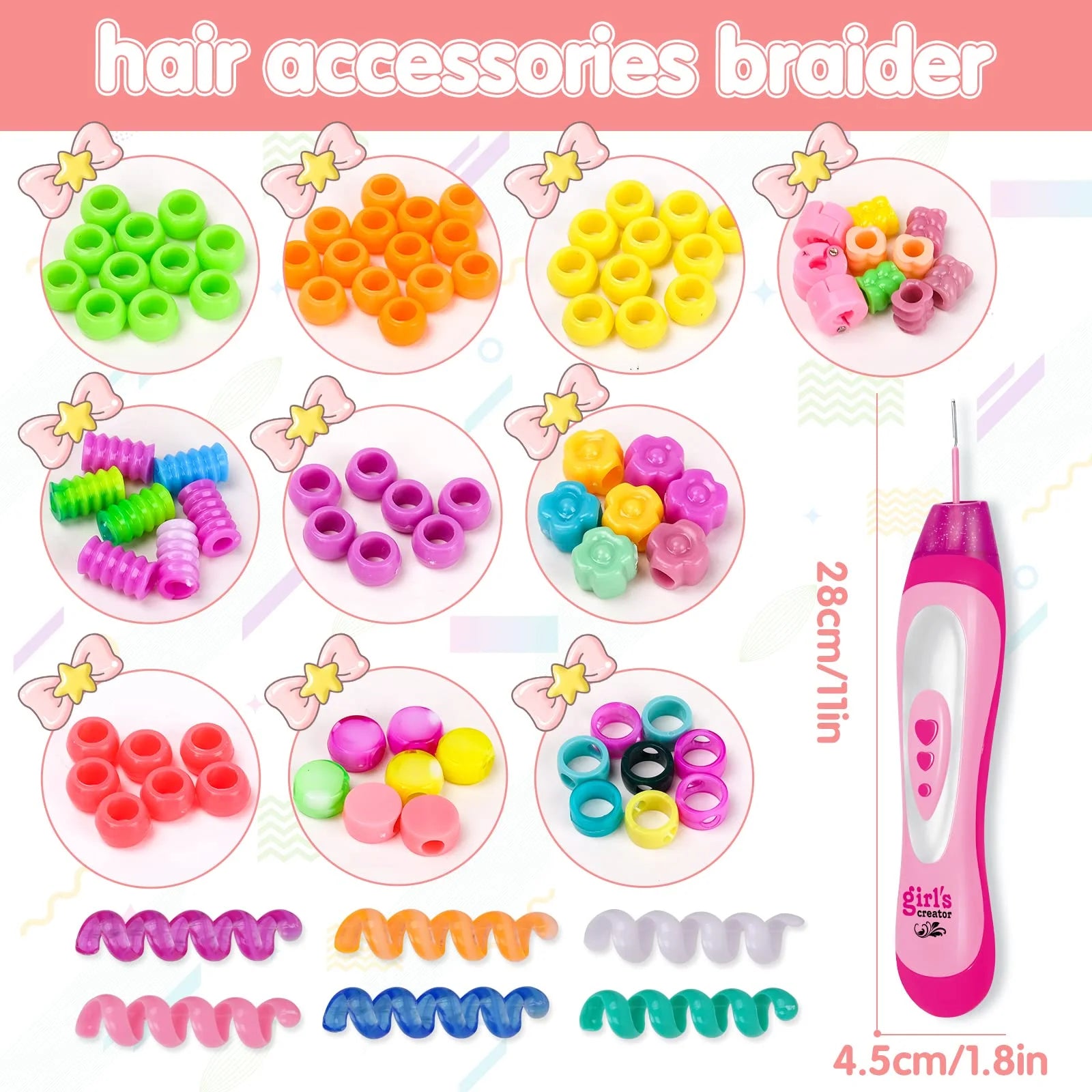 Hair Braider Jewellery Kit Crystal Hair Beader Kits Toys for Kids Q392441