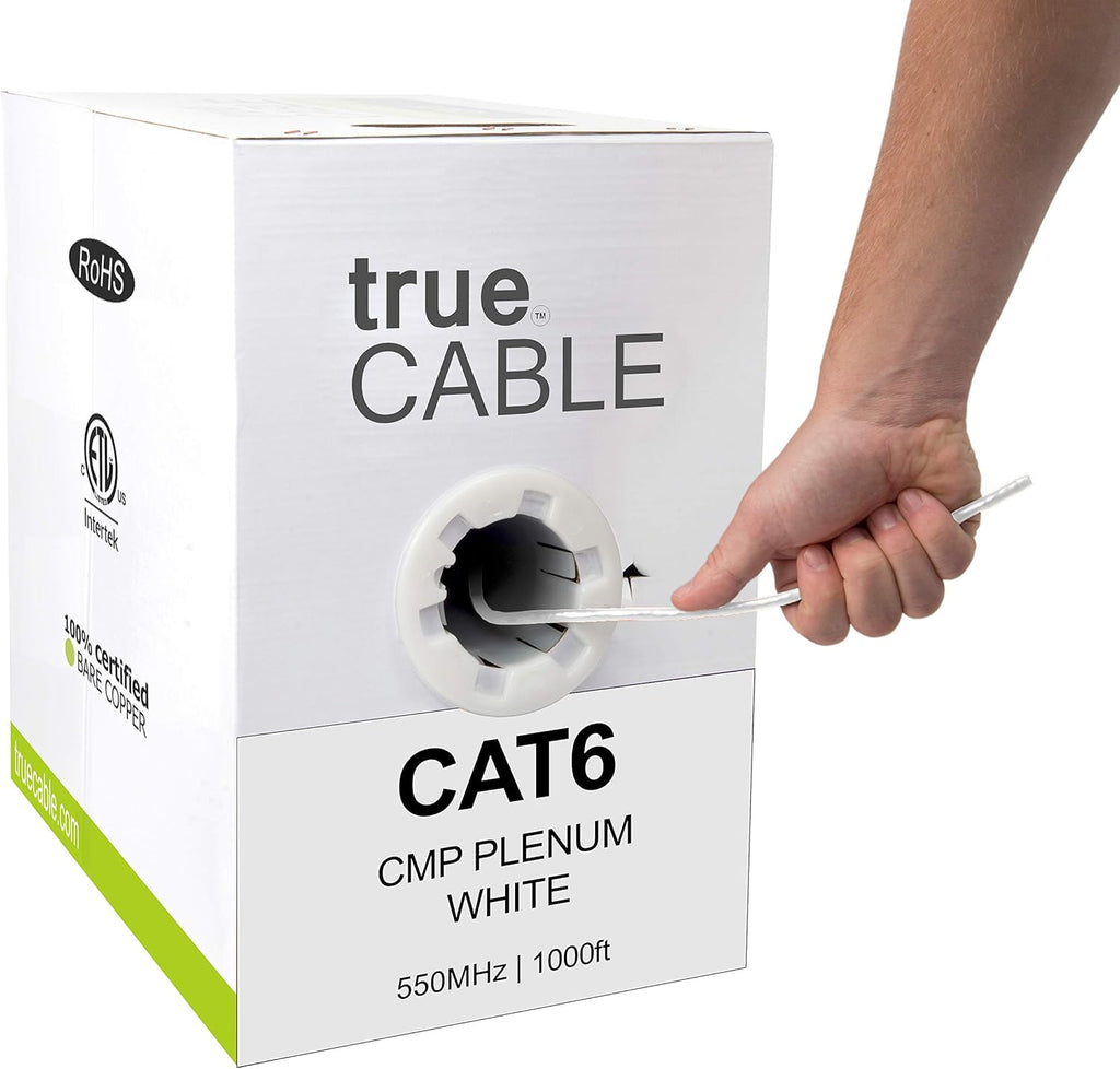 1000ft Black 23AWG 4 Pair Solid Bare Copper Bulk Ethernet Cable C9005
