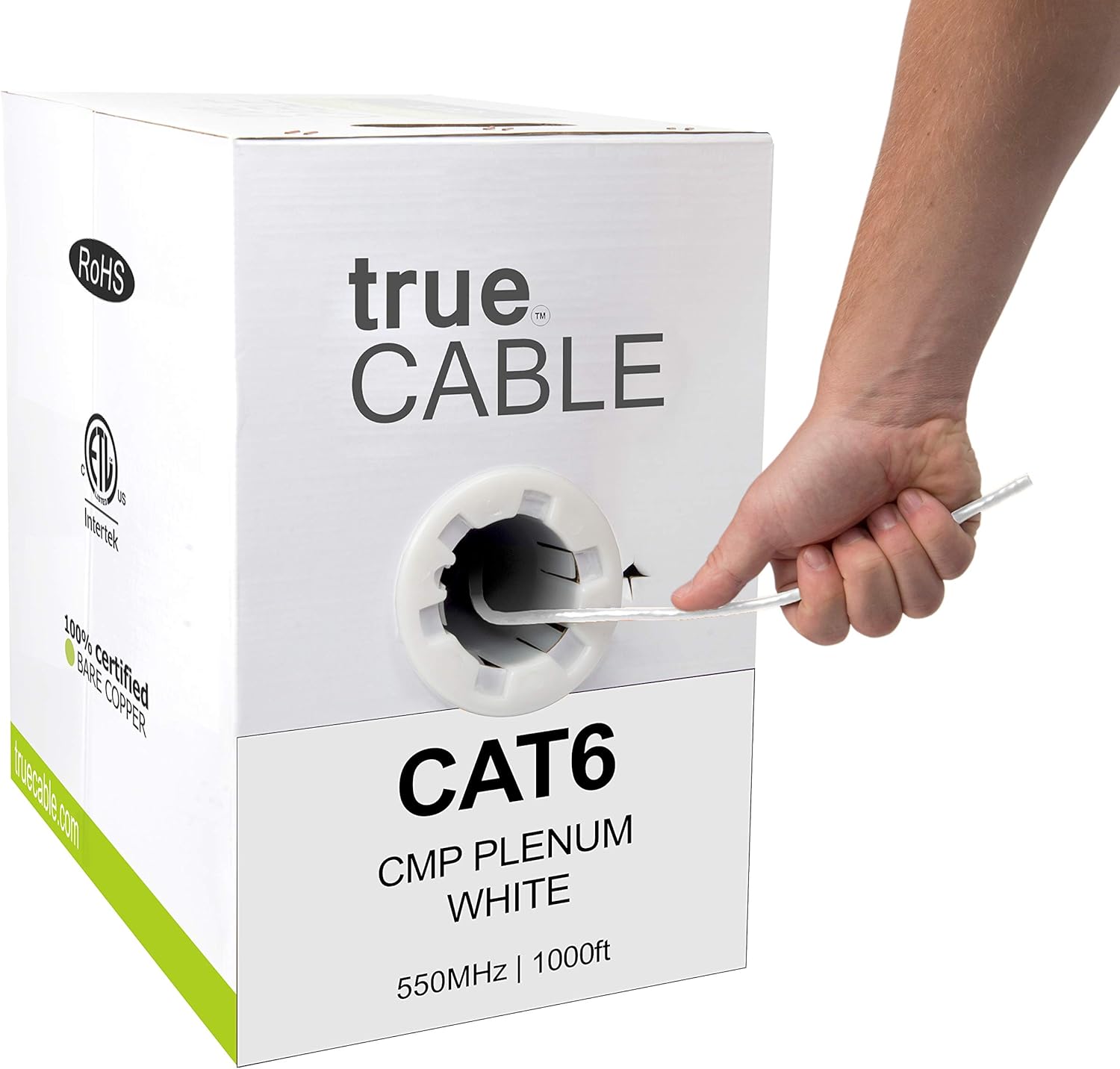 1000ft Black 23AWG 4 Pair Solid Bare Copper Bulk Ethernet Cable C9005