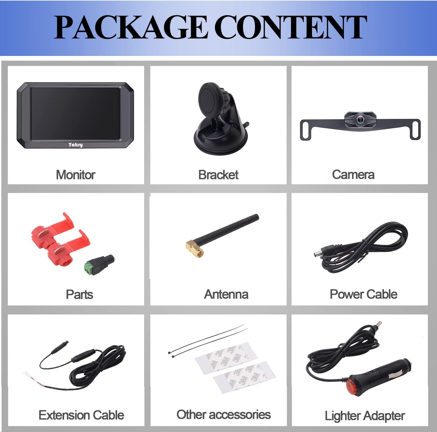 HD 1080P Wireless Backup Camera with 5" Monitor Rear View Camera G617