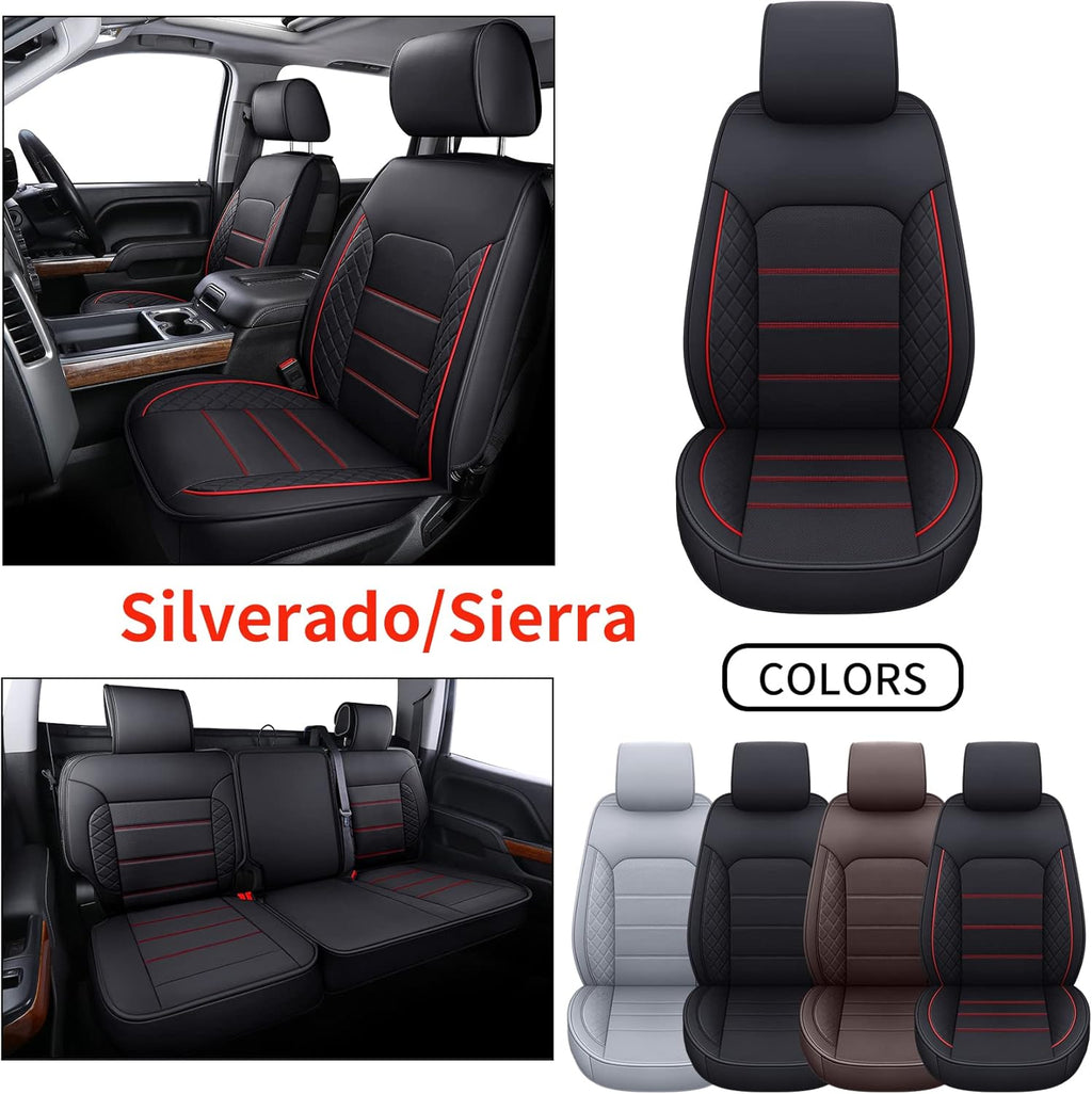 Brown Water Proof Faux Leather Seat Covers Full Set R626